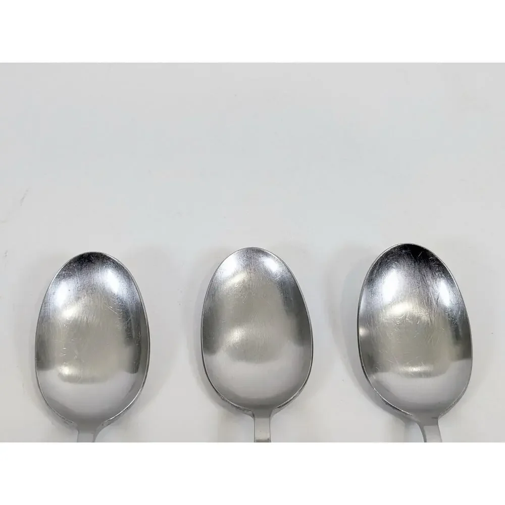 Vintage Eldan ELD2 Serving Spoons Lot of 3 Black Handle Stainless Steel